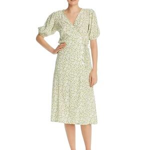Faithfull the Brand Floral Green Wrap Dress